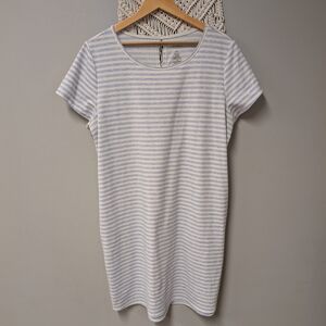 St. John's Bay Active Light Blue and White Striped Dress XL Light Resortwear
